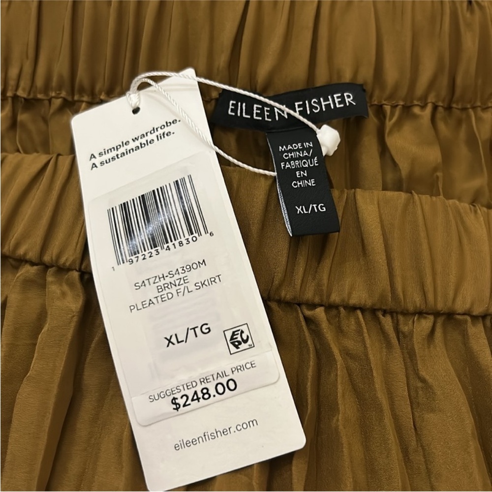 NWT Eileen Fisher Crushed Silk Maxi Skirt - Picture 9 of 9